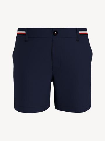 Női Tommy Hilfiger Stripe Derekú 5" Rövidnadrág Sötétkék | HU 317ILH